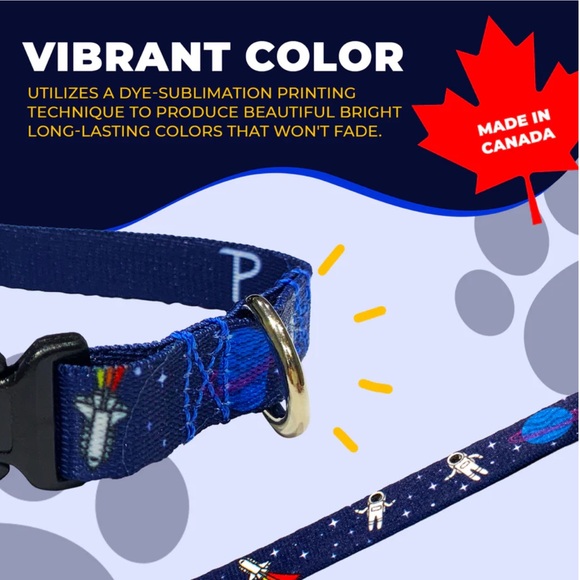 Perri’s Pet Products Space Moon Astronaut Adjustable Dog/Cat Collar Small - Picture 5 of 6